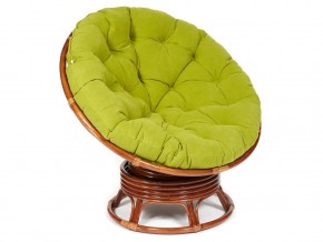 Кресло-качалка Papasan w 23/01 B с подушкой Pecan, флок Олива в Артёмовском - artyomovskij.магазин96.com | фото